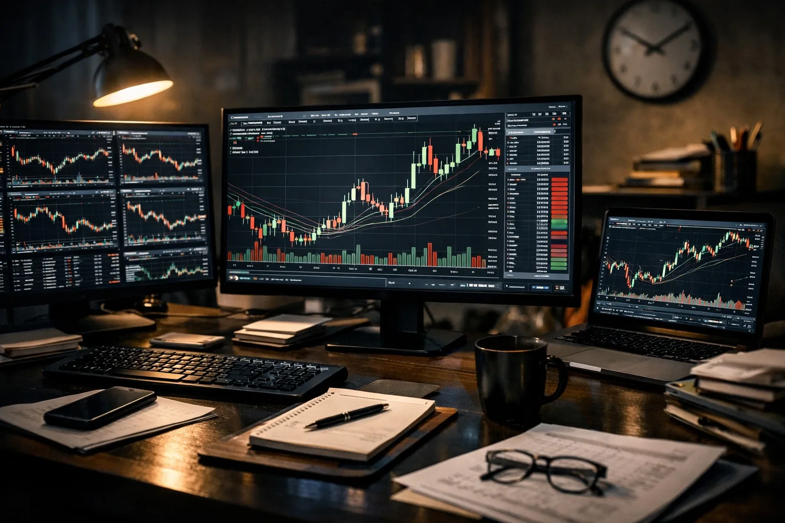 Prop firm trading journal review in a high-end trading office